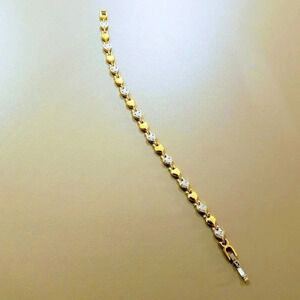 Heart Bracelet Alternating Gold Tone Silver Tone